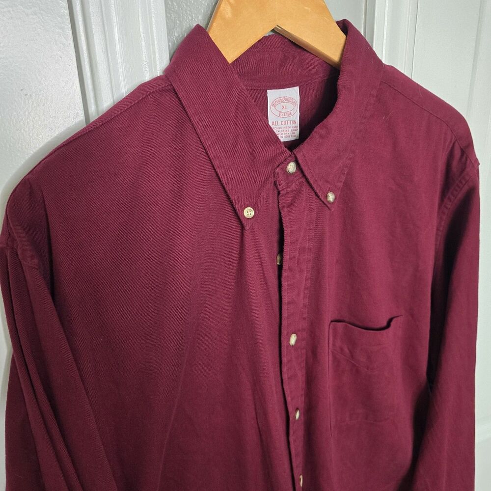 Brooks Brothers Button Down Shirt Men's Size XL Red Long Sleeve